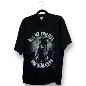 AMC The Walking Dead "All My Friends Are Walkers" Black T-Shirt Men's XL 2014‎